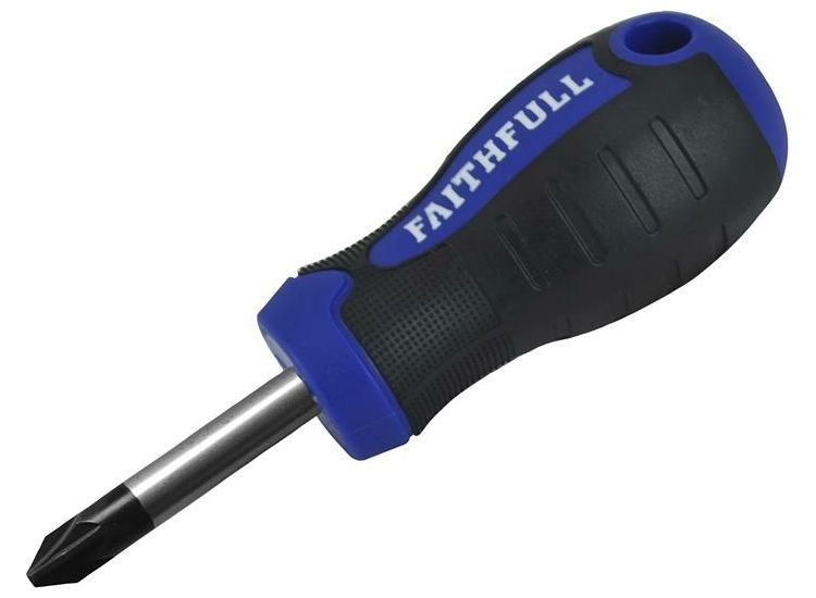 Faithfull Soft Grip Stubby Screwdriver Pozidriv Tip PZ2 x 38mm