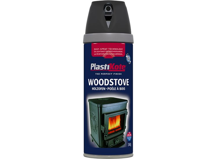 PlastiKote Twist &amp; Spray Woodstove Paint Black 400ml