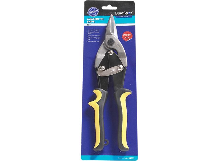 BlueSpot Tools Aviation Tin Snips Straight Cut 250mm (10in)