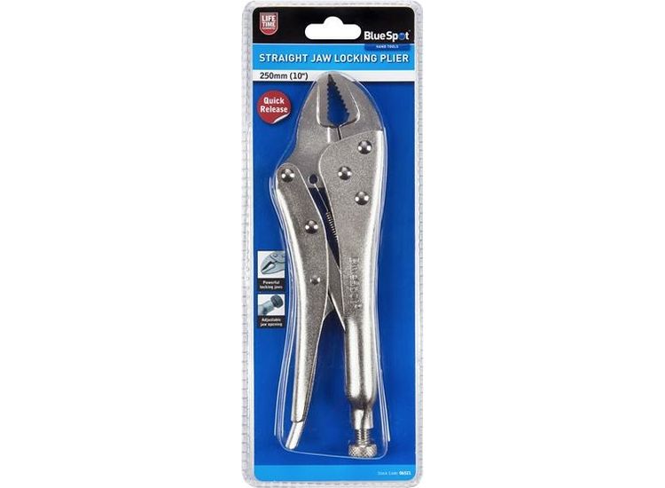 BlueSpot Tools Quick-Release Straight Jaw Locking Pliers 250mm (10in)