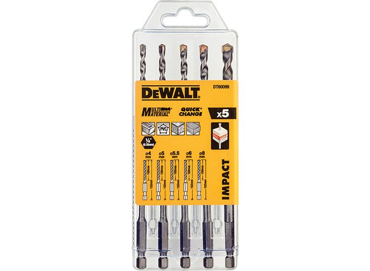 DEWALT DT60099 Extreme Impact Masonry Drill Bit Set 5 Piece