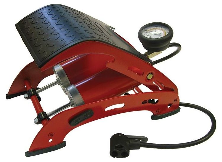 Faithfull Foot Pump Double Cylinder with Gauge