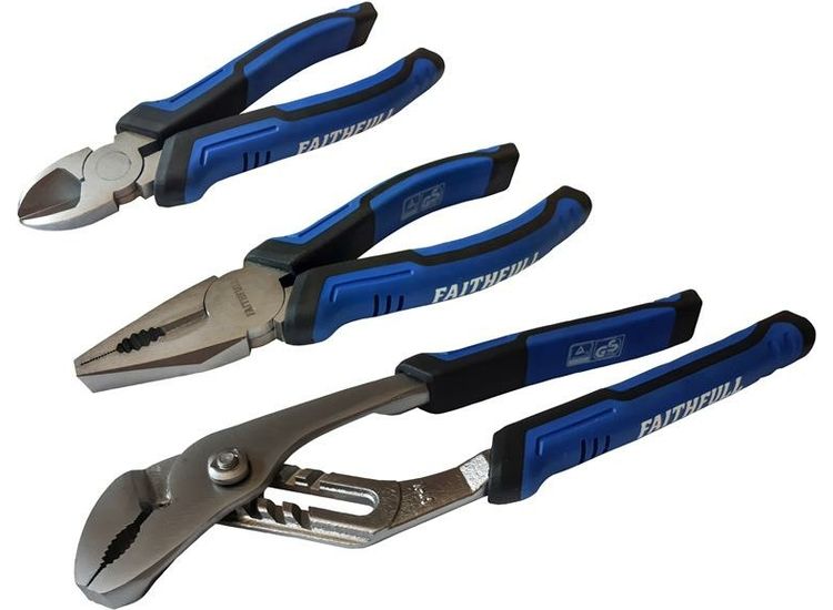 Faithfull Soft Grip Pliers Set, 3 Piece