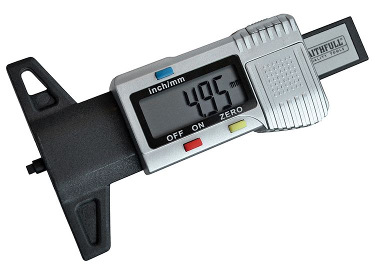 Faithfull Tyre Depth Gauge Digital Readout 0-25mm