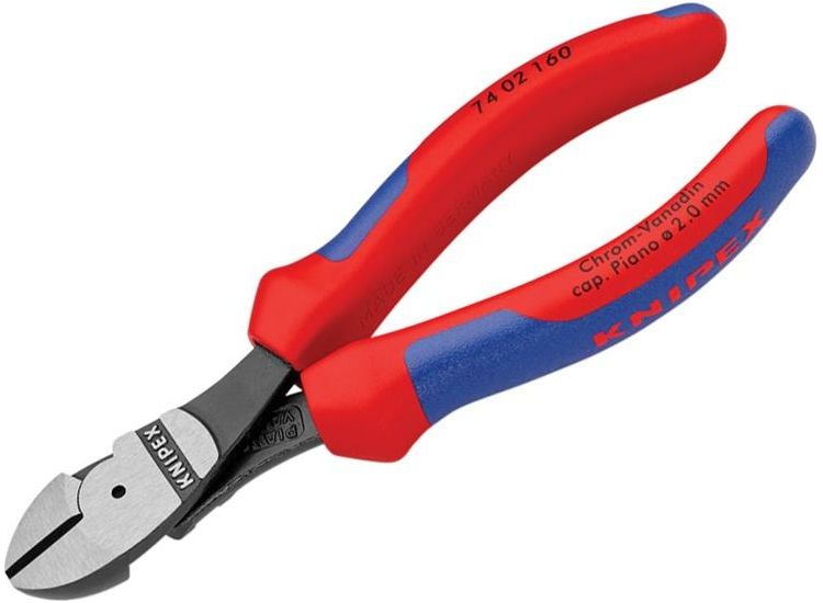 Knipex 74 02 Series High Leverage Diagonal Cutters, Multi-Component Grip