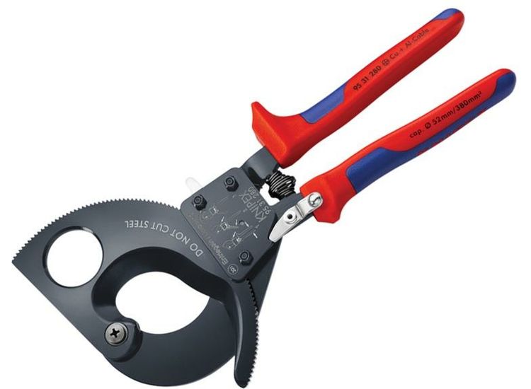 Knipex 95 31 Series Ratchet Action Cable Shears, Multi-Component Grip
