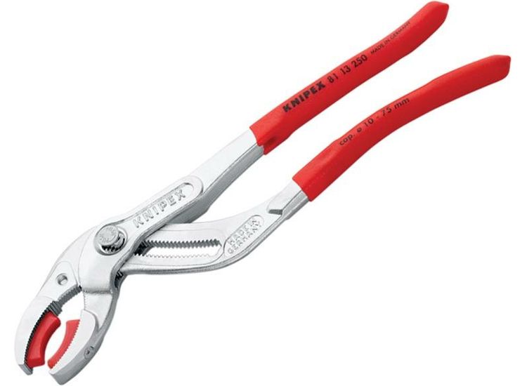 Knipex Plastic Pipe Grip Pliers Plastic Jaws 75mm Capacity 250mm
