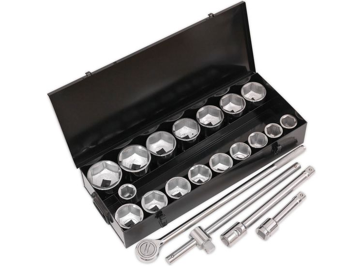 Sealey S0768 Socket Set 21pc 1"Sq Drive 6pt WallDrive&amp;reg; Metric