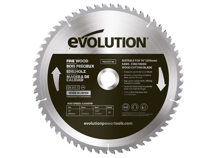 Evolution Fine Wood Mitre/Table Saw Blade