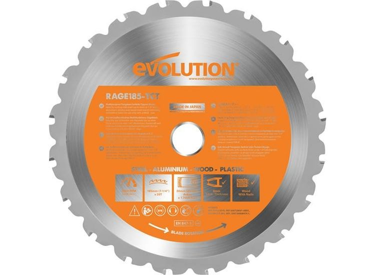Evolution Multi-Material Saw Blade 185 x 20mm x 20T