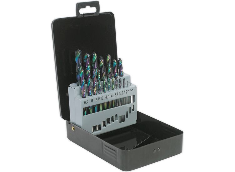 Sealey S0868 HSS Drill Bit Set 19pc Edge Ground Metric DIN 338