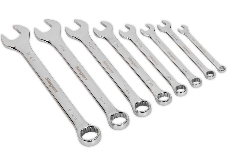 Sealey S0870 Combination Spanner Set 8pc Whitworth
