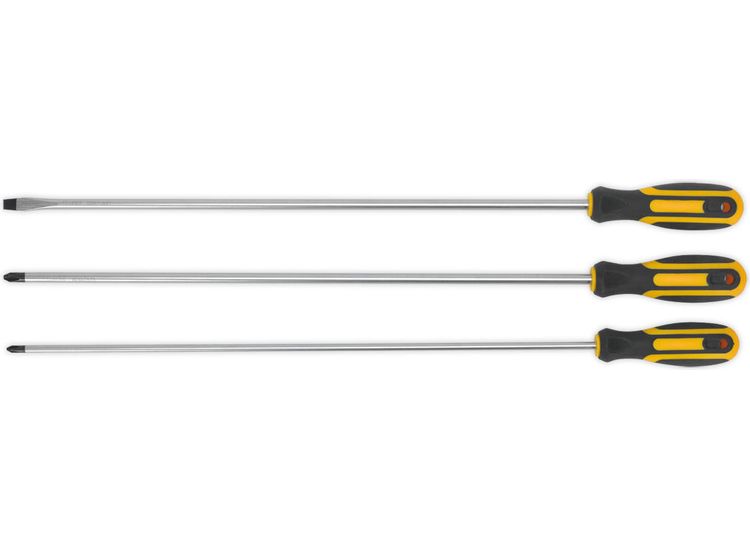 Sealey S0895 Screwdriver Set 3pc Extra-Long