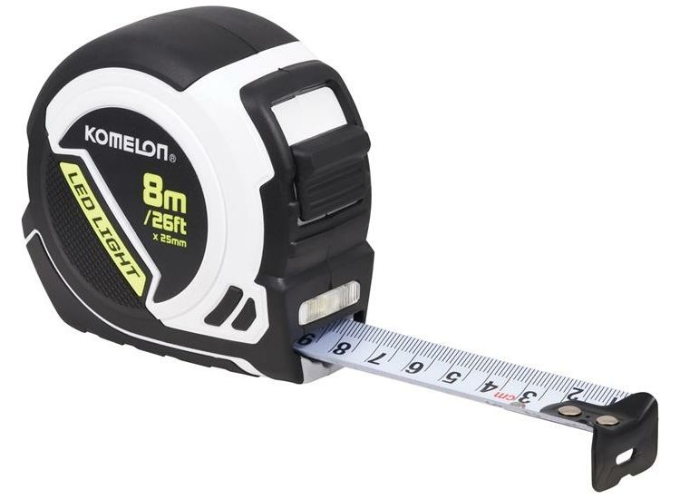 Komelon LED LIGHT Tape Measure 8m/26ft (Width 25mm)