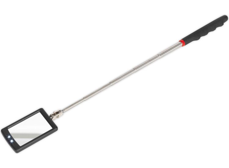 Sealey S0948 Telescopic Inspection Mirror 65 x 40mm with 2 LEDs