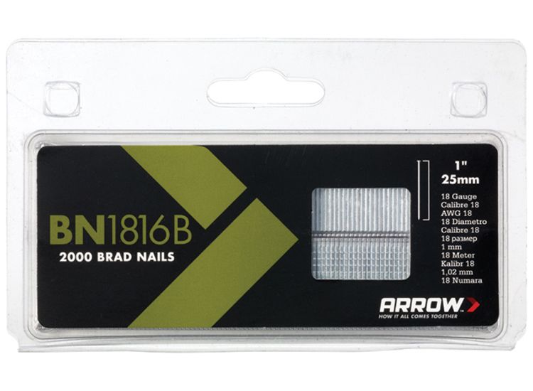 Arrow Brad Nails to fit Arrow Staplers T50PBN, ET100 and ET200.