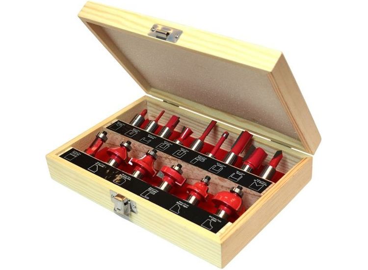 Faithfull 1/2in TCT Router Bit Set, 15 Piece