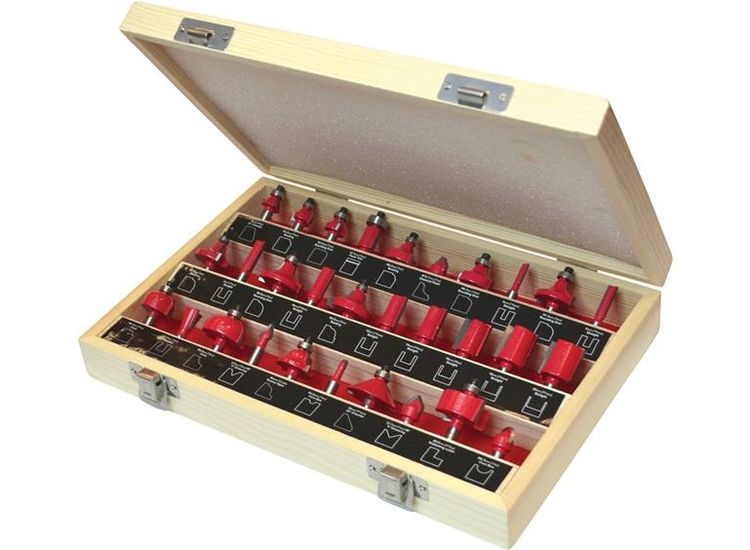 Faithfull 1/4in TCT Router Bit Set, 30 Piece