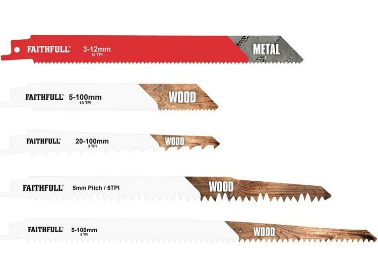 Faithfull Sabre Saw Blade Set, 15 Piece