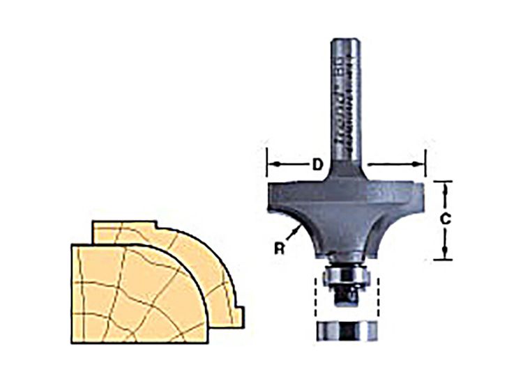 Trend Bearing Guided Ovolo &amp; Round Over Cutters