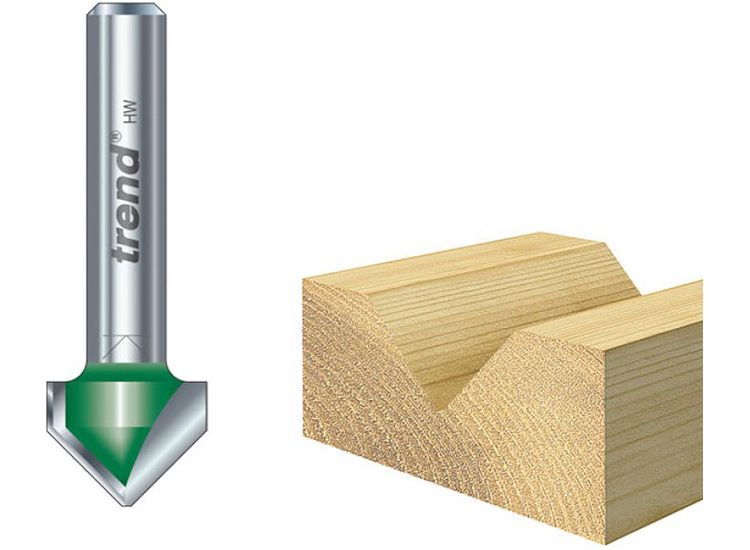 Trend C044 x 1/4 TCT CraftPro Chamfer V-Groove Cutter 45° 6.0 x 12.7mm