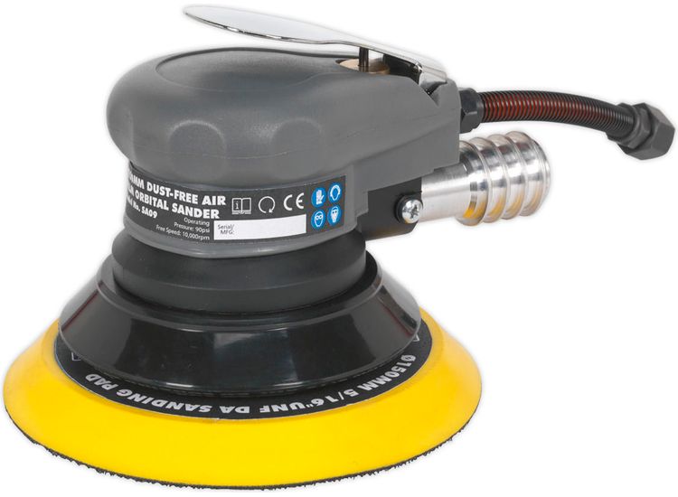 Sealey SA09 Air Palm Orbital Sander &amp;#8709;150mm Dust-Free