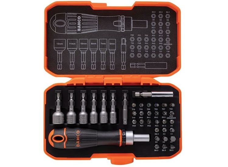 Bahco 59/S36BCR Ratcheting Coloured Bit Set, 36 Piece