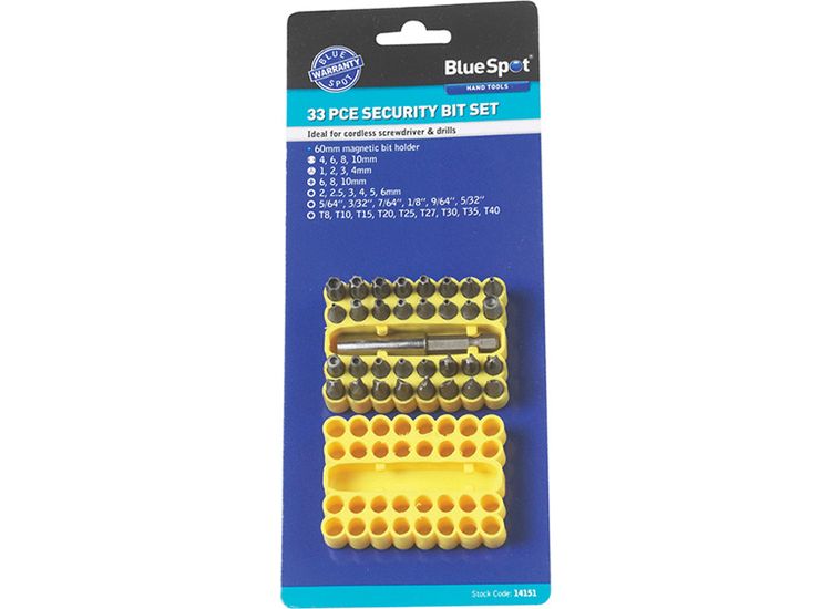 BlueSpot Tools Security Bit Set, 33 Piece
