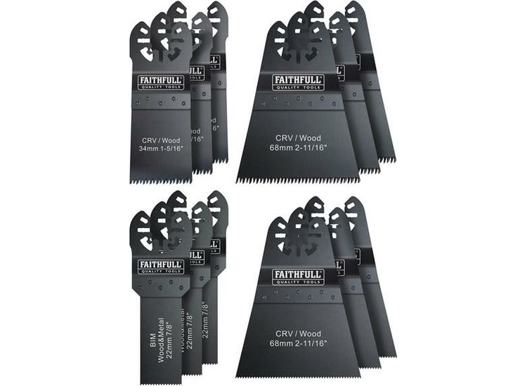 Faithfull Multi-Function Tool Blade Set, 12 Piece