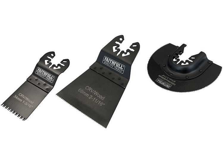 Faithfull Multi-Function Tool Blade Set, 3 Piece