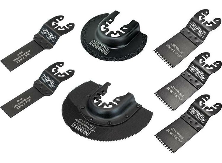Faithfull Multi-Function Tool Blade Set, 7 Piece