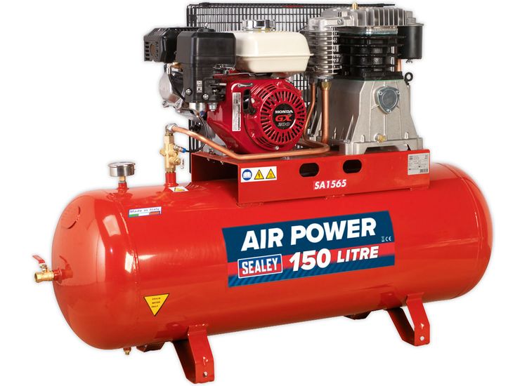 Sealey SA1565 Compressor 150ltr Belt Drive Petrol Engine 6.5hp