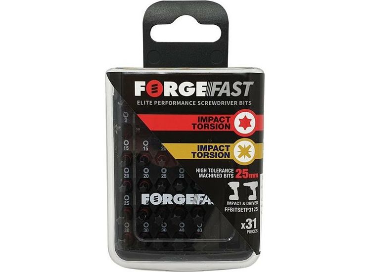 ForgeFix ForgeFast PZ/TX Compatible Impact Bit Set, 31 Piece
