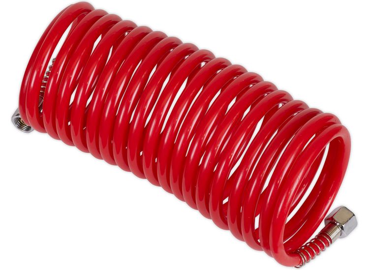 Sealey SA335 PE Coiled Air Hose 5m x &amp;#8709;5mm with 1/4"BSP Unions