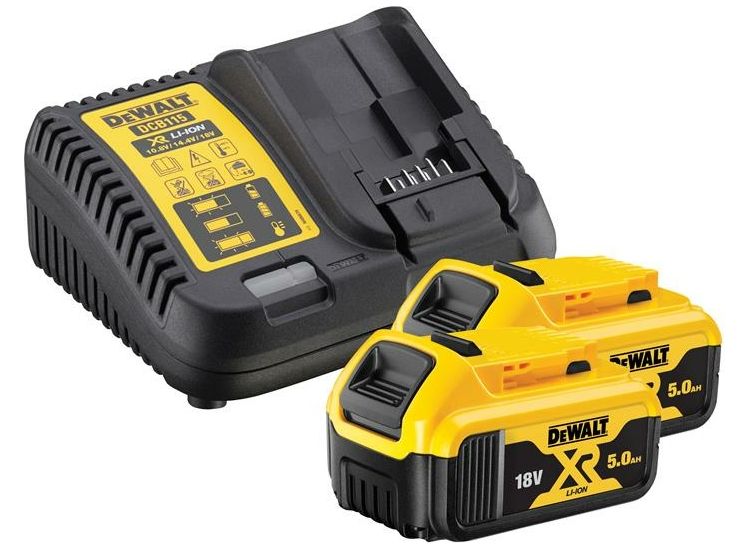 DEWALT DCB184B2C XR Charger &amp; Battery Set 18V 2 x 5.0Ah Li-ion