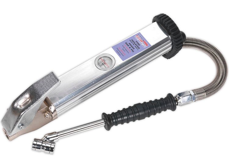 Sealey Tyre Inflator Long Type with Twin Push-On Connector
