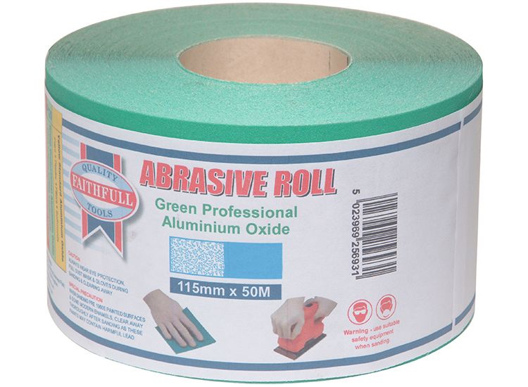 Faithfull 115mm Green Aluminium Oxide Paper Roll