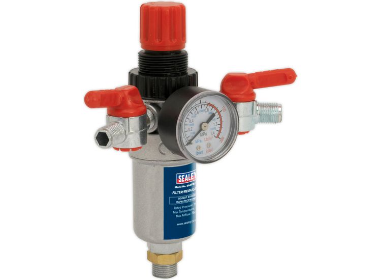 Sealey SA4FR/38 Air Filter/Regulator 3/8"BSP Male - 1/4"BSP Male