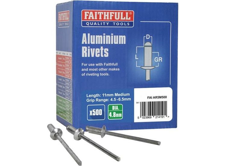 Faithfull Aluminium Rivets, Bulk Pack