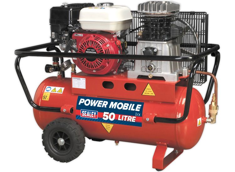 Sealey SA5055 Compressor 50ltr Belt Drive Petrol Engine 5.5hp