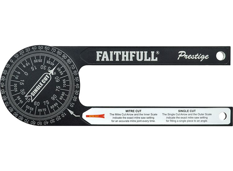 Faithfull Prestige Mitre Saw Protractor Black Aluminium