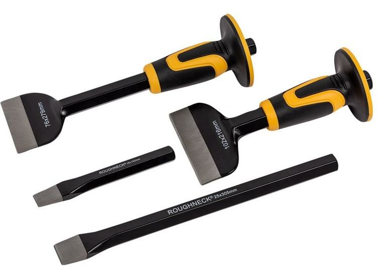 Roughneck Bolster &amp; Cold Chisel Set 4 Piece