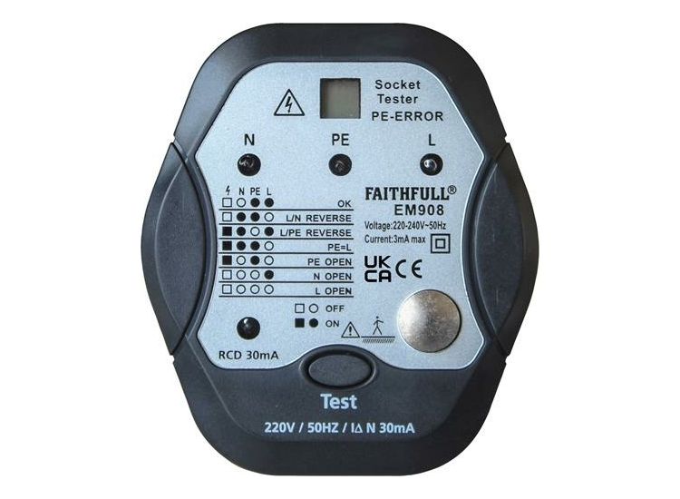 Faithfull Socket Polarity Tester with RCD Test Function