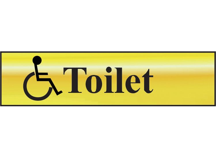 Scan Disabled Toilet - Polished Brass Effect 200 x 50mm