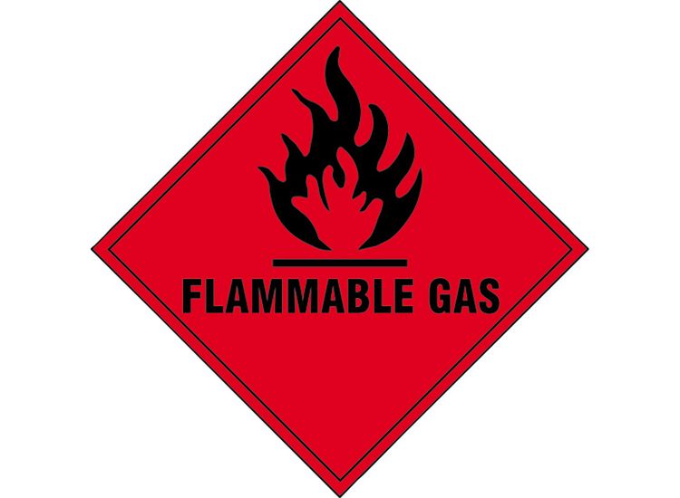 Scan Flammable Gas - Self Adhesive Vinyl Sign 100 x 100mm