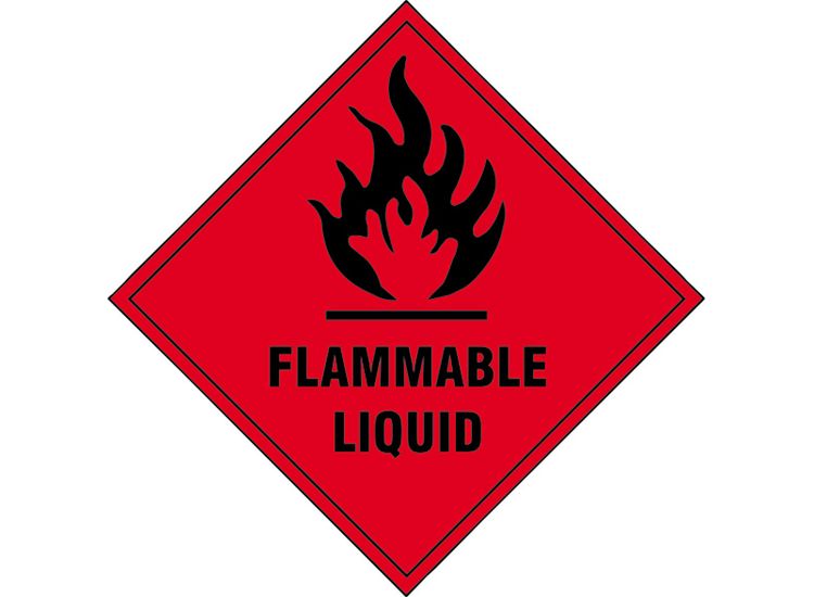 Scan Flammable Liquid - Self Adhesive Vinyl Sign 100 x 100mm