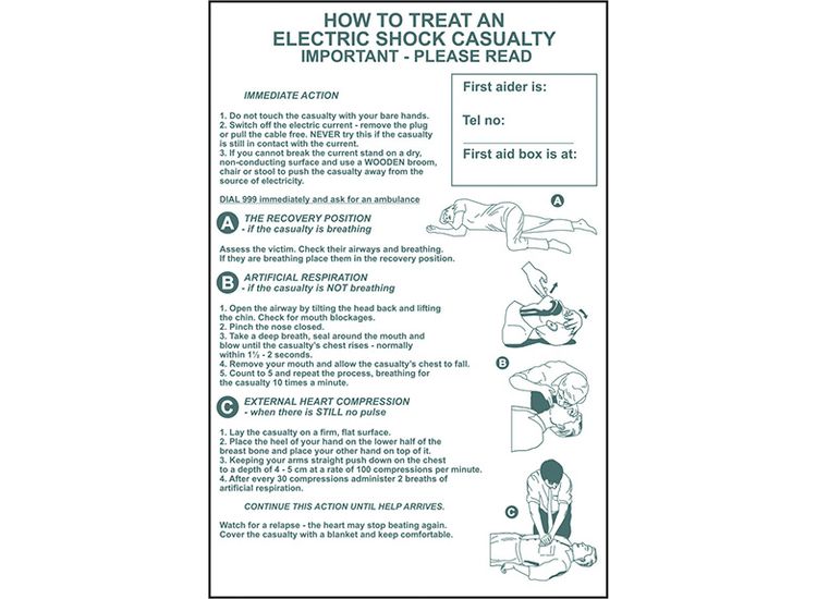 Scan How To Treat An Electric Shock Casualty - PVC Sign 400 x 600mm