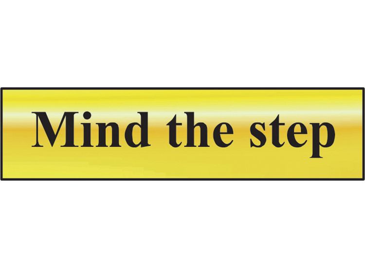 Scan Mind The Step - Polished Brass Effect 200 x 50mm
