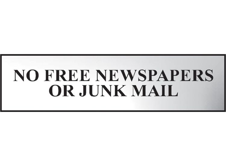 Scan No Free Newspapers Or Junk Mail Sign