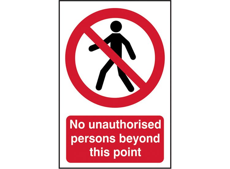 Scan Sign: No Unauthorised Persons Beyond This Point